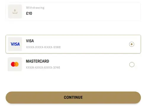 Visa Withdrawal from a betting website
