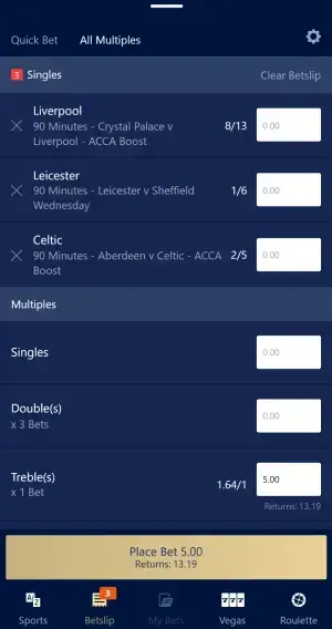 William Hill Bet Slip