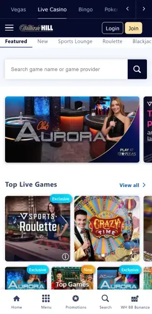 william hill live casino games